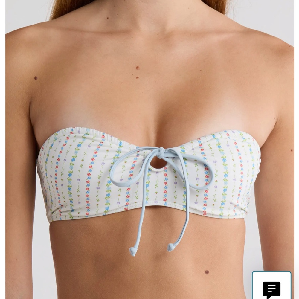 PAC sun white floral swim bandeau top size xs m and L